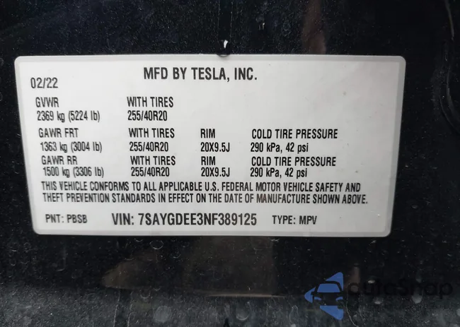 7SAYGDEE3NF389125: 44191491