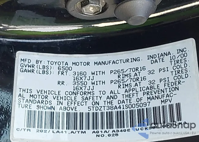 5TDZT38A41S005097: 44191524