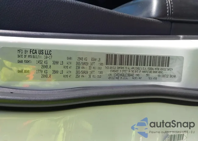 1C4RDHAG8JC186442: 44191642