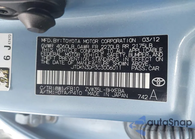 JTDKN3DP3C3006011: 44191649