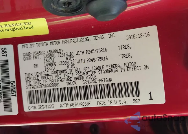 5TFAZ5CN7HX028881: 44191653