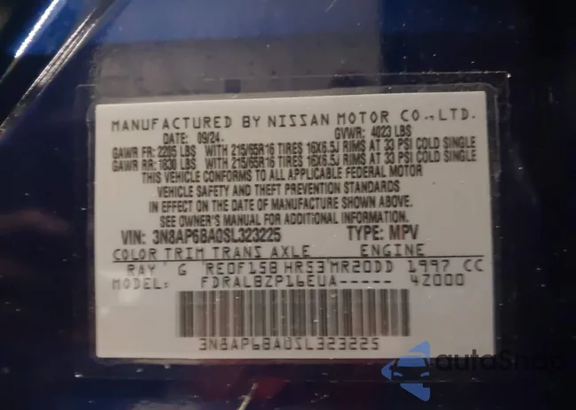 3N8AP6BA0SL323225: 44191673