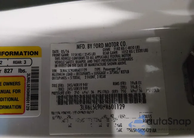 3LN6L5E90HR601129: 44191690