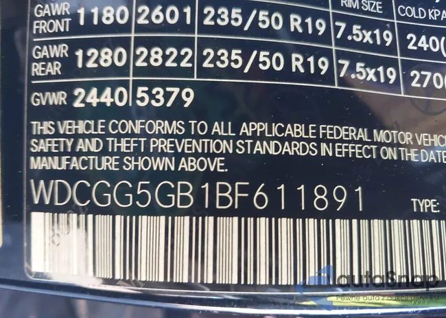 WDCGG5GB1BF611891: 44191721