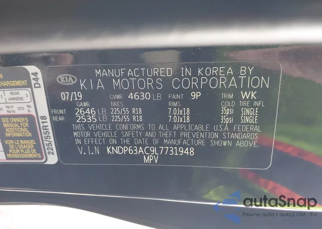 KNDP63AC9L7731948: 44191820