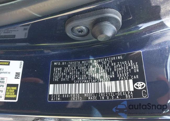 5YFEPMAE5NP285777: 44191830