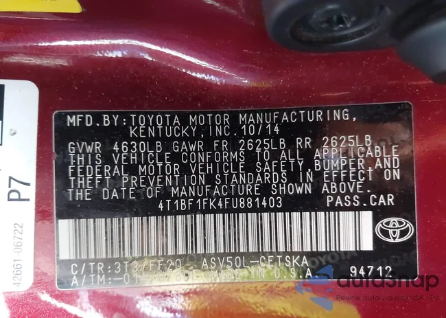 4T1BF1FK4FU881403: 44191857