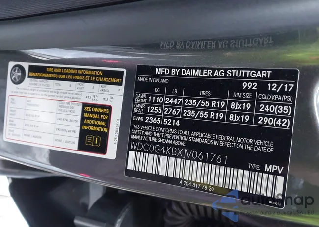 WDC0G4KBXJV061761: 44191930