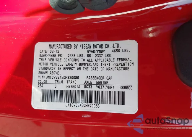 JN1CV6EK3DM920086: 44191969