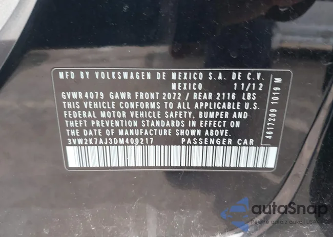 3VW2K7AJ3DM400217: 44191992