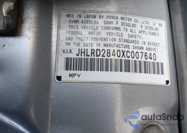 JHLRD2840XC007640: 44191037