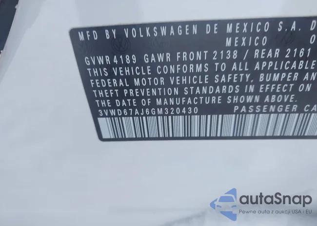 3VWD67AJ6GM320430: 44191053