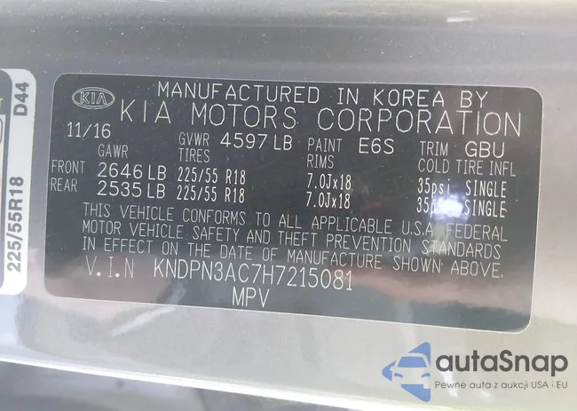 KNDPN3AC7H7215081: 44191074