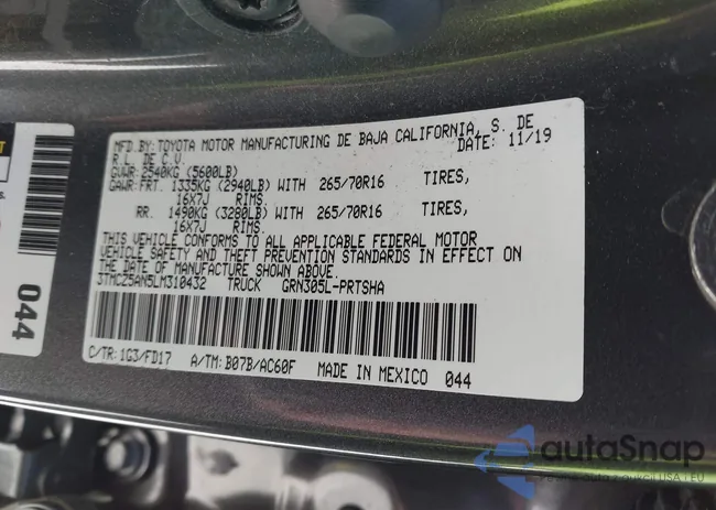 3TMCZ5AN5LM310432: 44191094