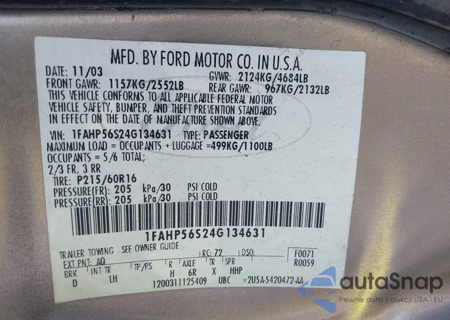 1FAHP56S24G134631: 44191157