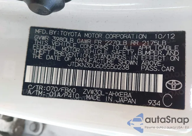 JTDKN3DU6D5550238: 44191186