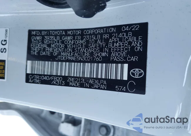 JTDEPMAE5N3021760: 44191202