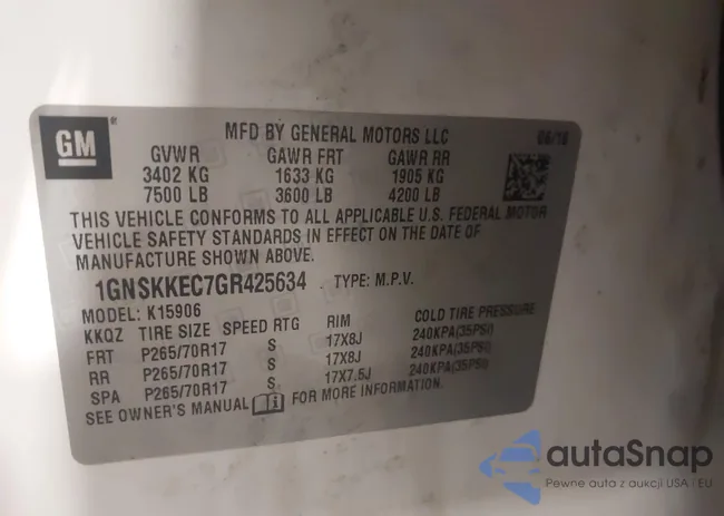 1GNSKKEC7GR425634: 44191205