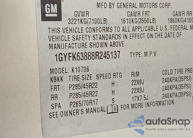 1GYFK63888R245137: 44191395