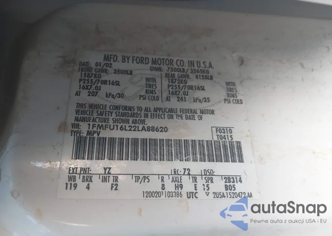 1FMFU16L22LA88620: 44192440