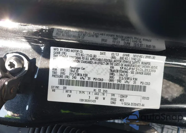 1FADP3F21DL253359: 44192500