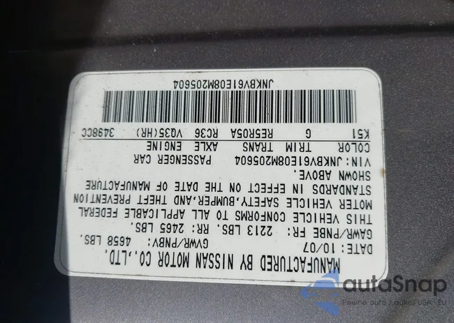 JNKBV61E08M205604: 44192530