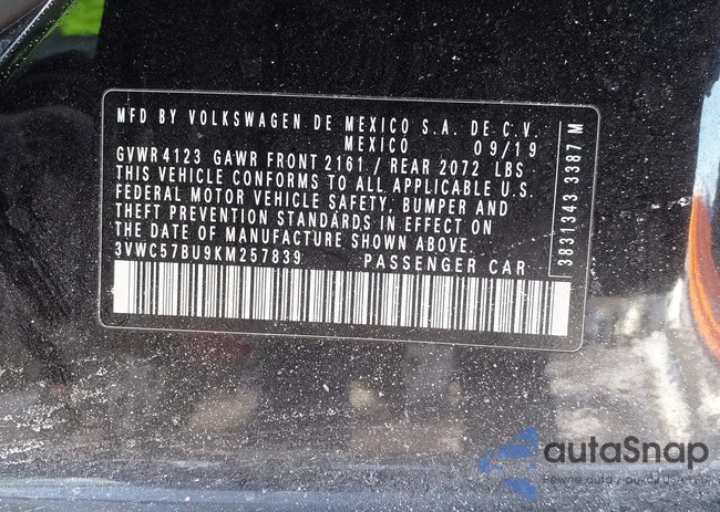 3VWC57BU9KM257839: 44192618