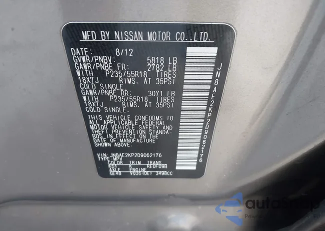 JN8AE2KP2D9062176: 44192646