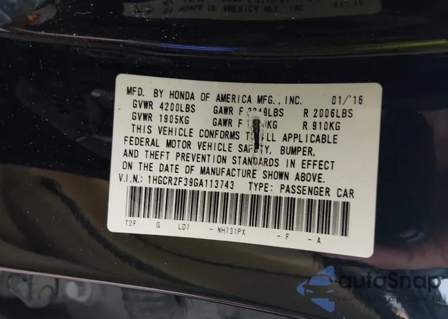 1HGCR2F39GA113743: 44192708