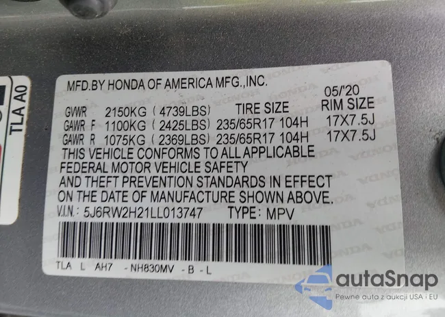 5J6RW2H21LL013747: 44192901