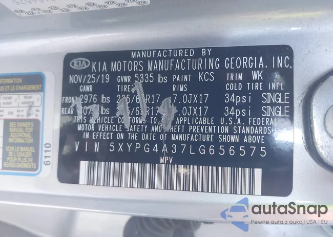 5XYPG4A37LG656575: 44192100