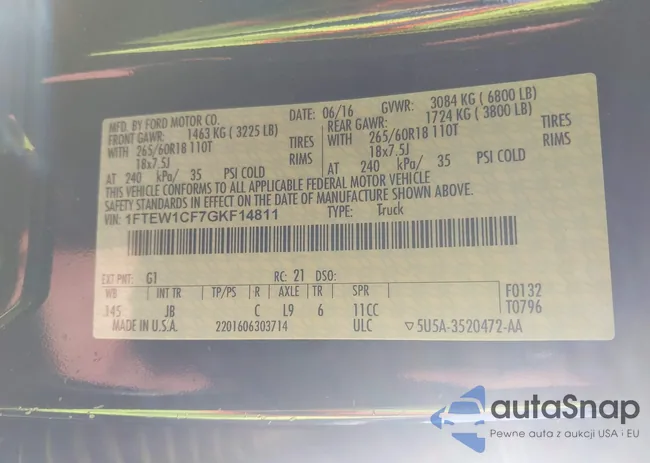 1FTEW1CF7GKF14811: 44192127