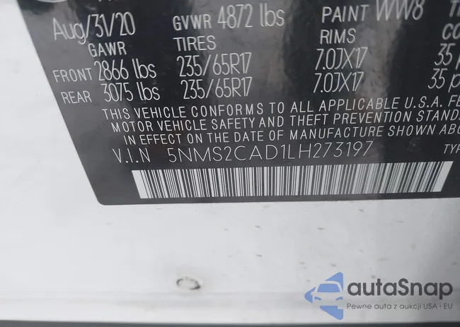 5NMS2CAD1LH273197: 44192185