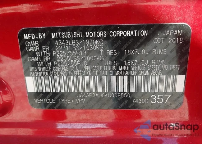 JA4AP3AU0KU00955: 44192188