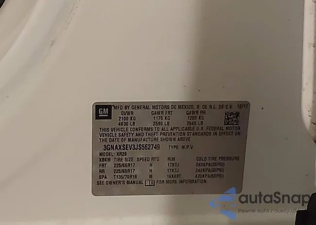 3GNAXSEV3JS562749: 44192311