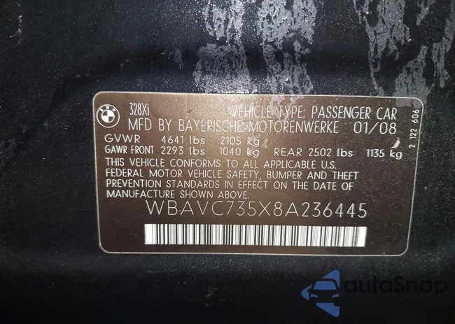 WBAVC735X8A236445: 44192361