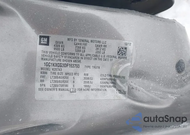 1GC1KXCG3DF163793: 44192385