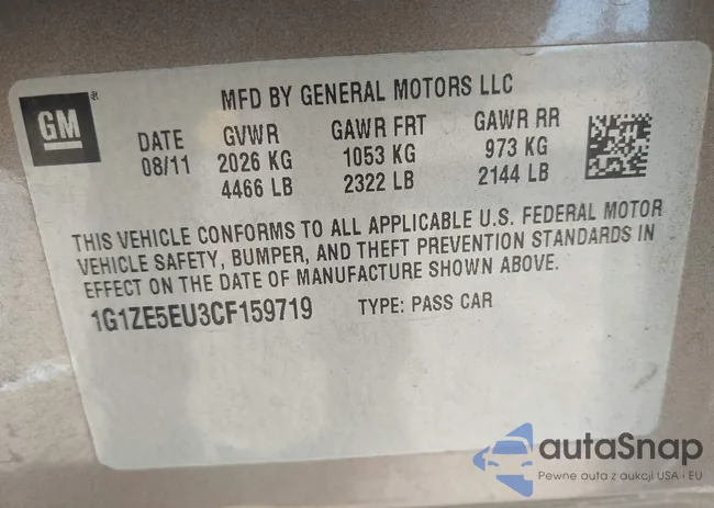 1G1ZE5EU3CF159719: 44193404