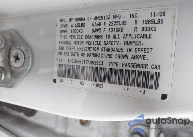 1HGCM56317A053943: 44193427