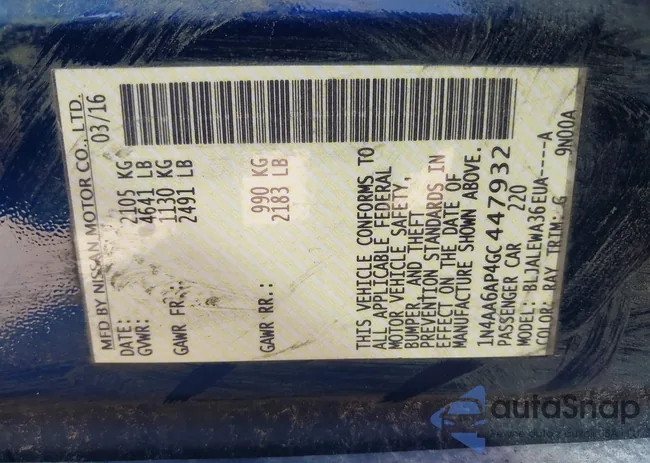 1N4AA6AP4GC447932: 44193503