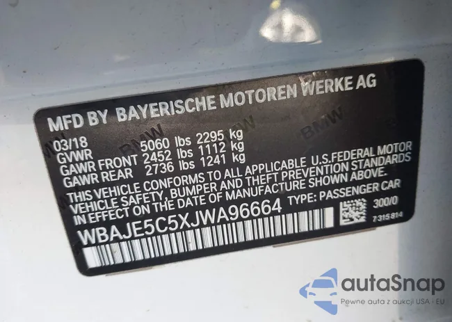 WBAJE5C5XJWA96664: 44193620