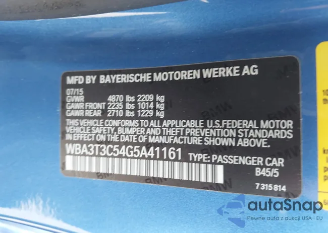 WBA3T3C54G5A41161: 44193625