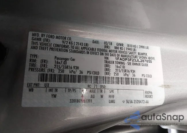 1FADP3F23JL287850: 44193653