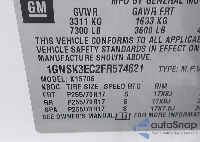 1GNSK3EC2FR574621: 44193800