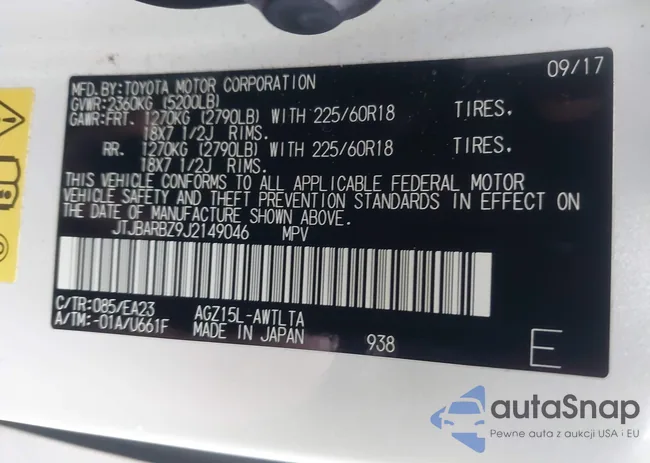 JTJBARBZ9J2149046: 44193820