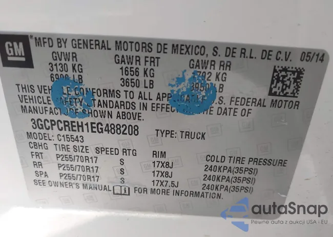 3GCPCREH1EG488208: 44193998