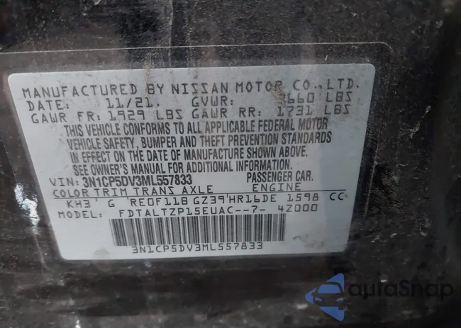 3N1CP5DV3ML557833: 44193060