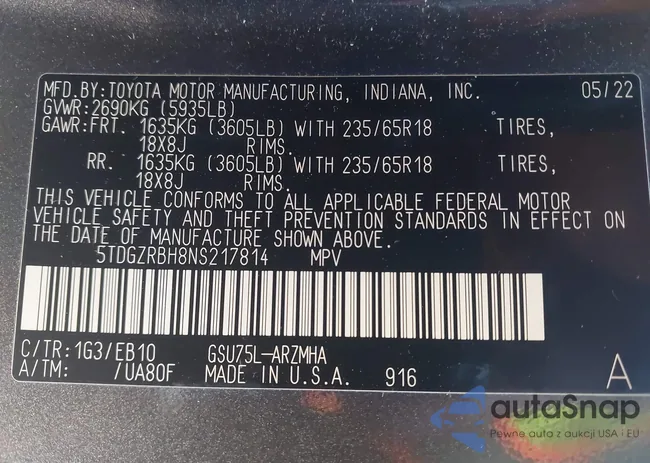 5TDGZRBH8NS217814: 44193069