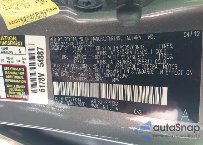 5TDKA3DC6CS013820: 44193086