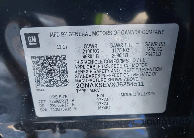 2GNAXSEVXJ6254511: 44193109